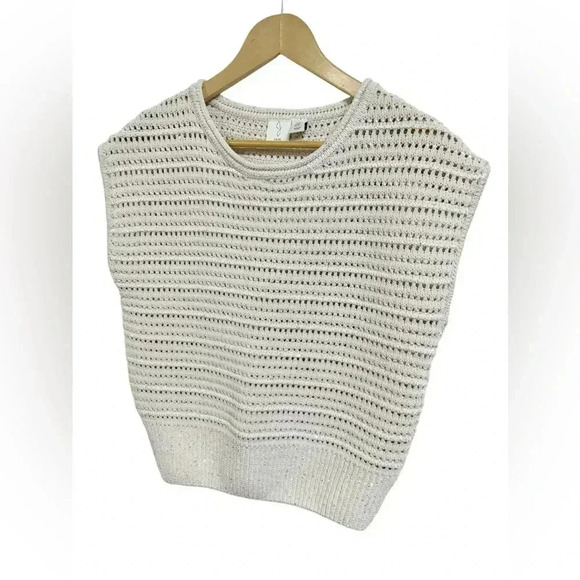 Joie Chunky Crochet Knit Sleeveless Sweater Size M NWOT - Picture 2 of 7